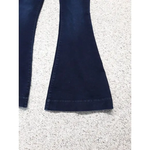 11/29 KanCan High Rise W/ Exposed Button Fly Dark Wash Super Flare