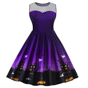 1950s Vintage Dresses Sleeveless Lace Cocktail Swing Dress