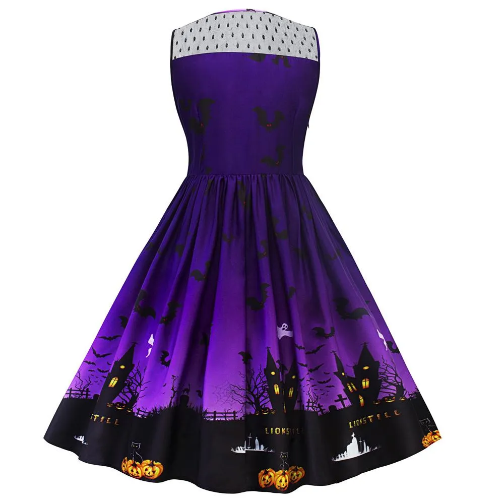 1950s Vintage Dresses Sleeveless Lace Cocktail Swing Dress