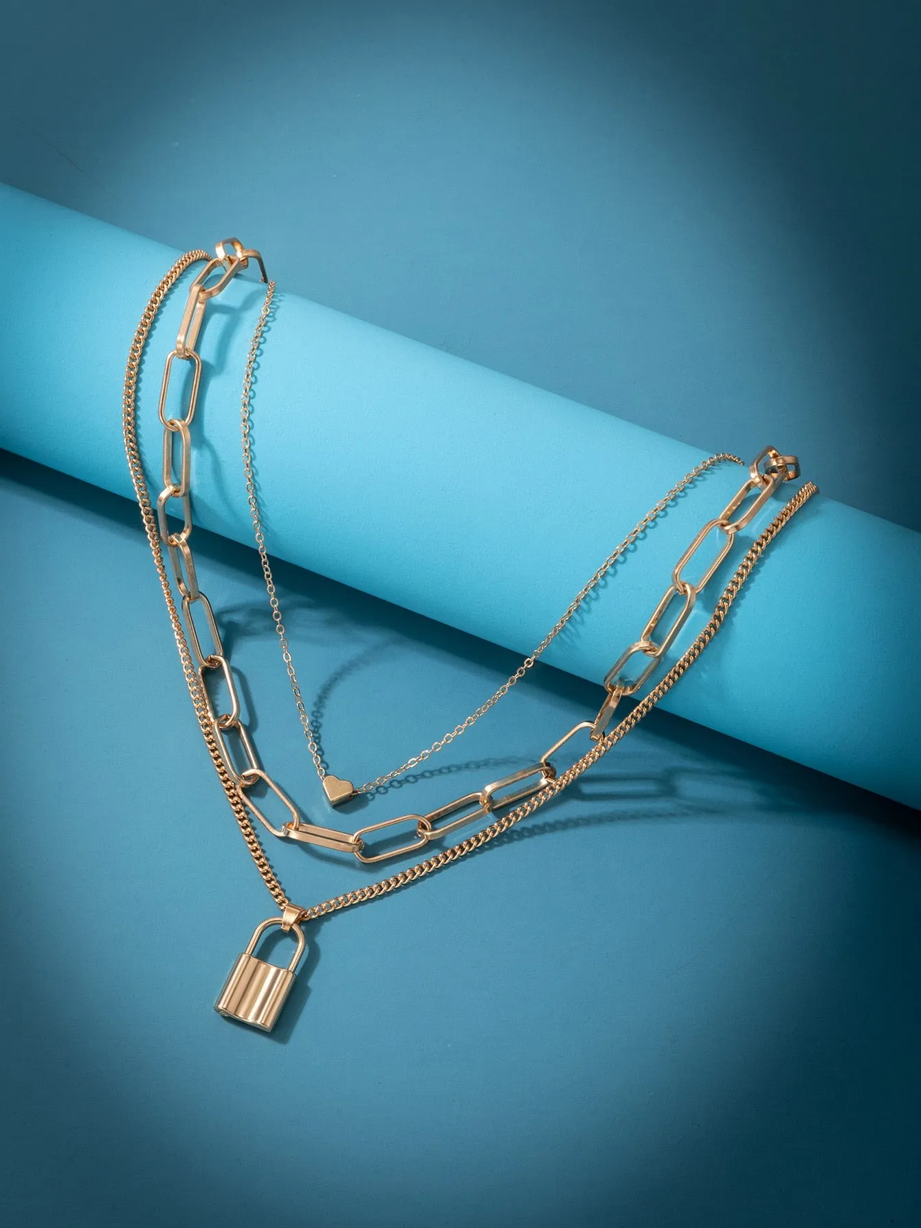1pc Lock Charm Layered Necklace