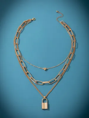 1pc Lock Charm Layered Necklace