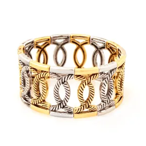 2TONE LOOPED STRETCH BRACELET  #FW1202758 (FB22)