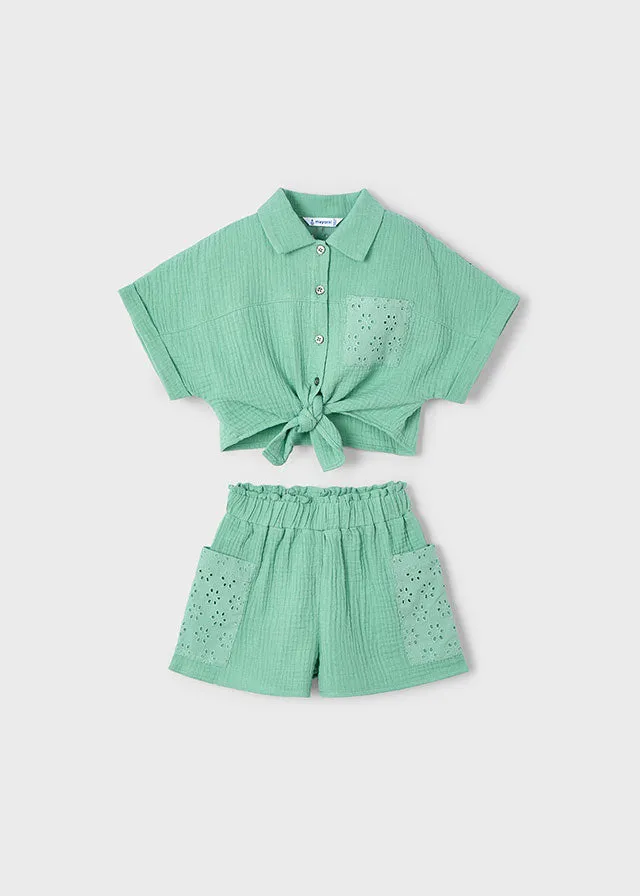 3210 Mayoral Cropped Shirt and Short Set