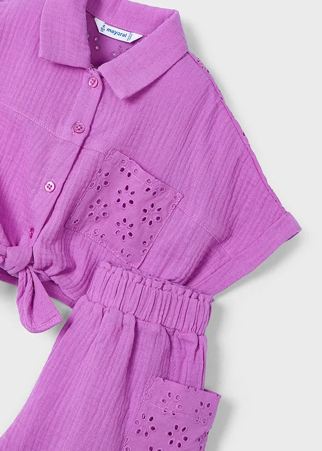 3210 Mayoral Cropped Shirt and Short Set