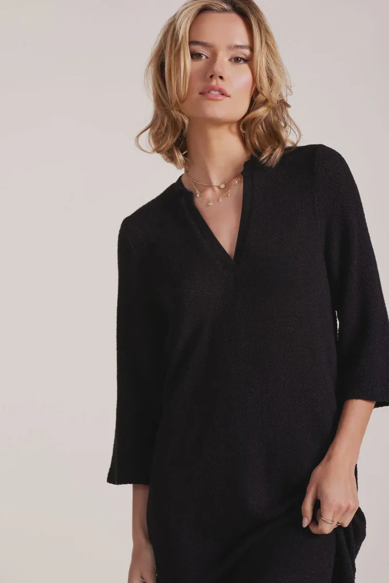 3/4 SLV SPLIT NECK TUNIC