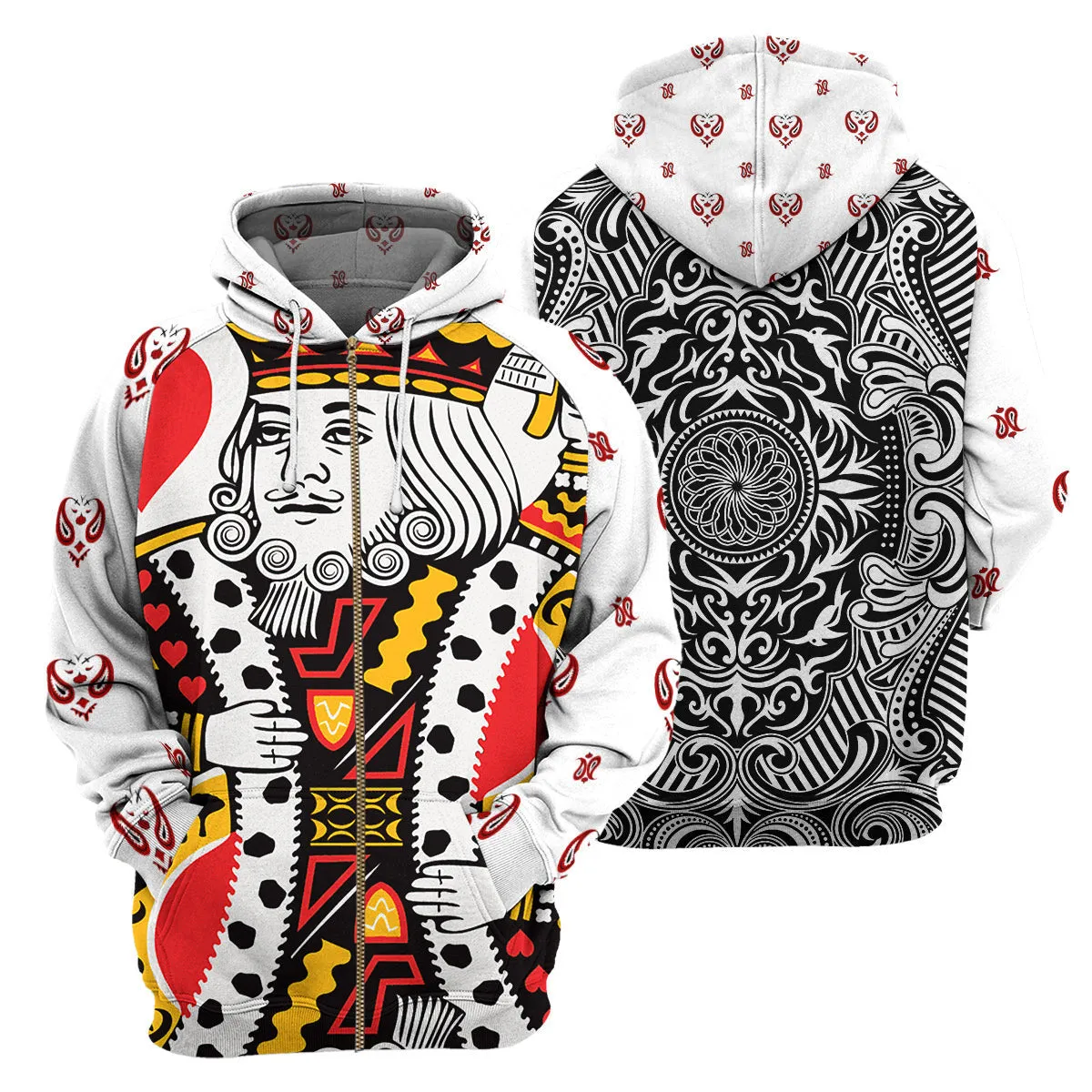 3D Poker King Zip Hoodies Tshirt Sweatshirt Hoodie