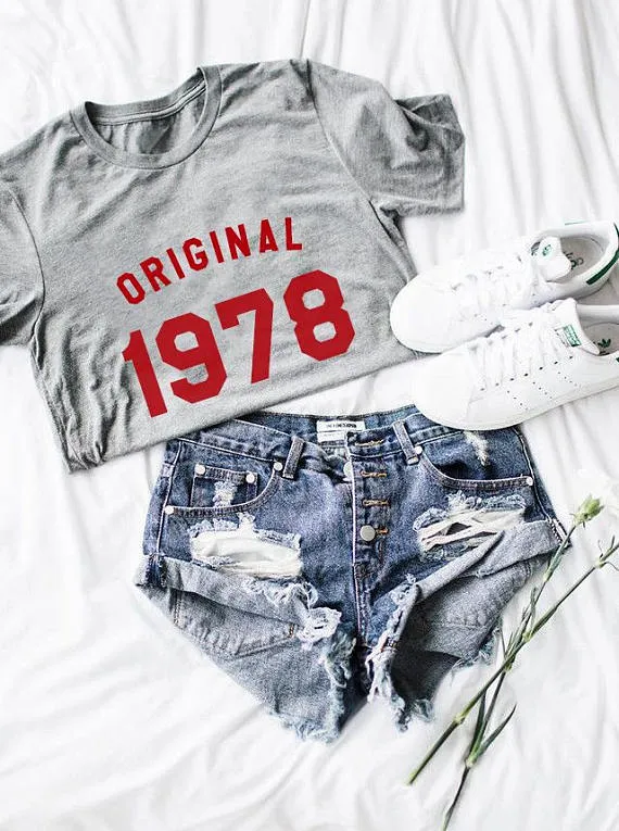 46th Birthday T-shirt | 1978 O neck Summer Top T-Shirts