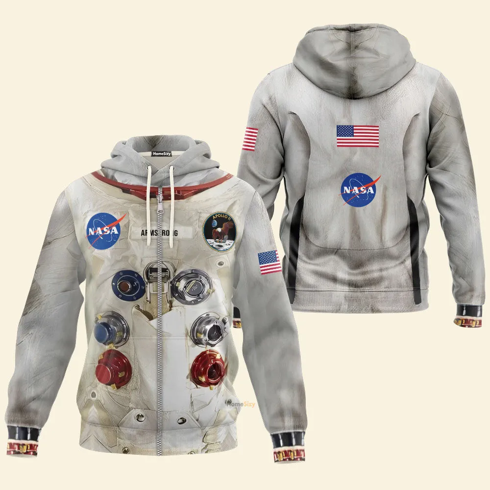 [50th Anniversary] 3D Armstrong Spacesuit Tshirt Zipped Hoodies Sweatpants QT211601Hf