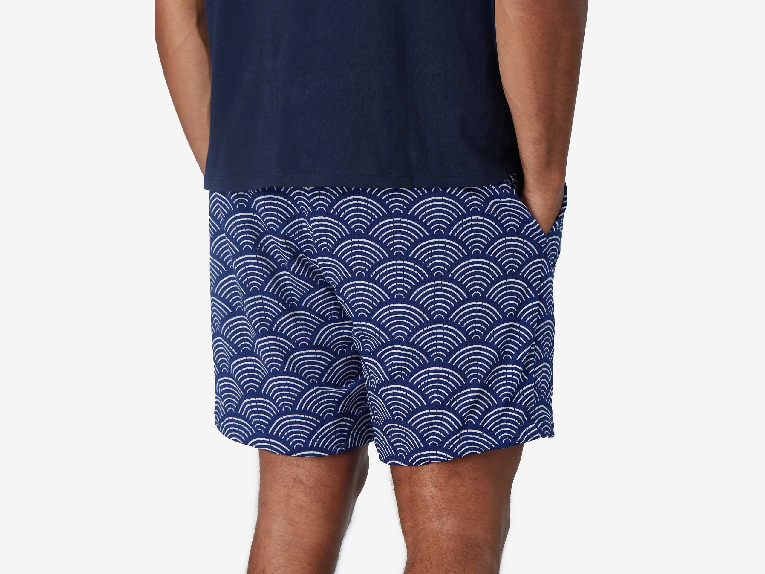 6" Pocket Lounge Short ~ Indigo Sunrise