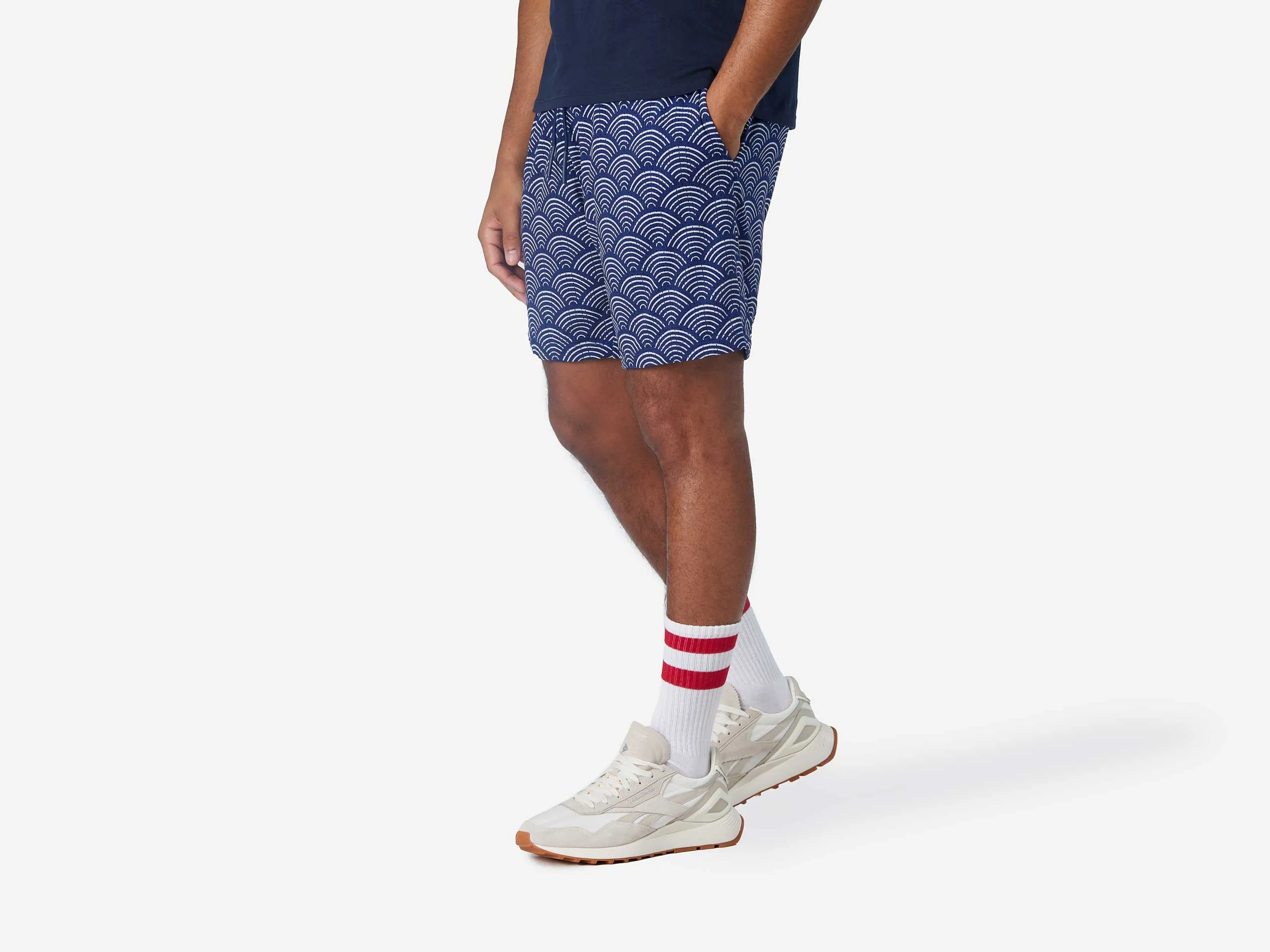 6" Pocket Lounge Short ~ Indigo Sunrise