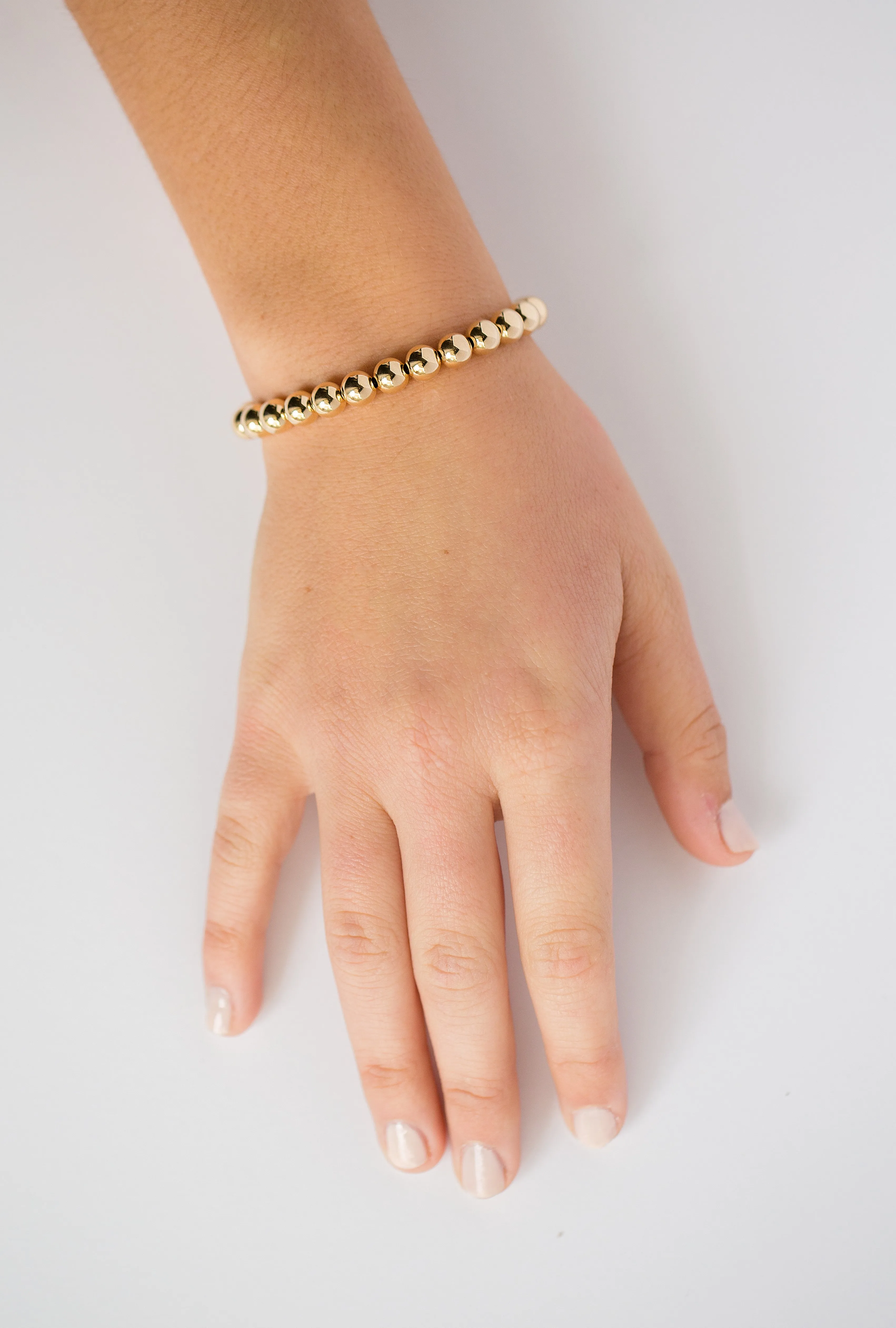 7mm 14k Yellow Gold Filled Bead Bracelet