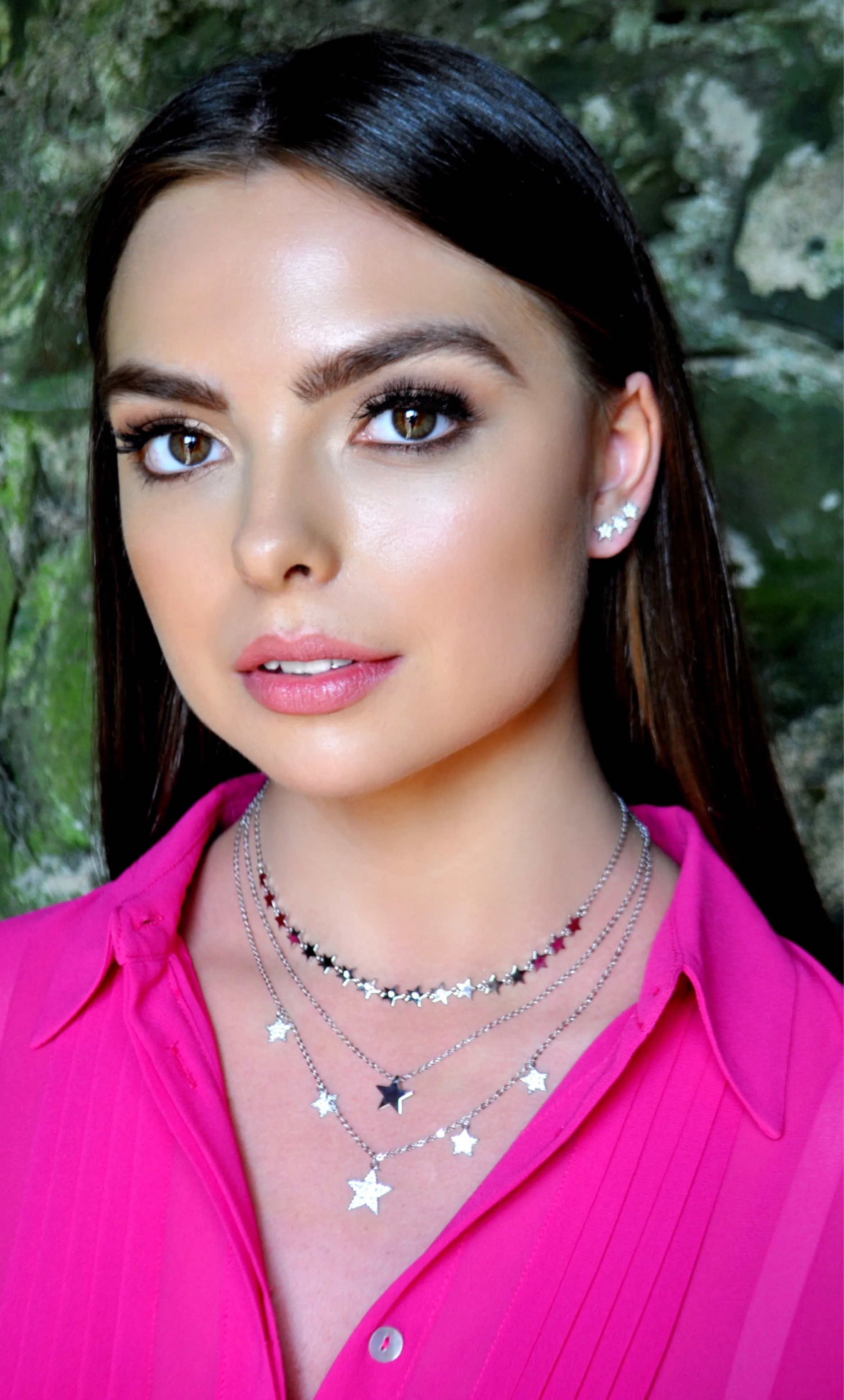 Absolute Triple Layer Star Necklace - Silver