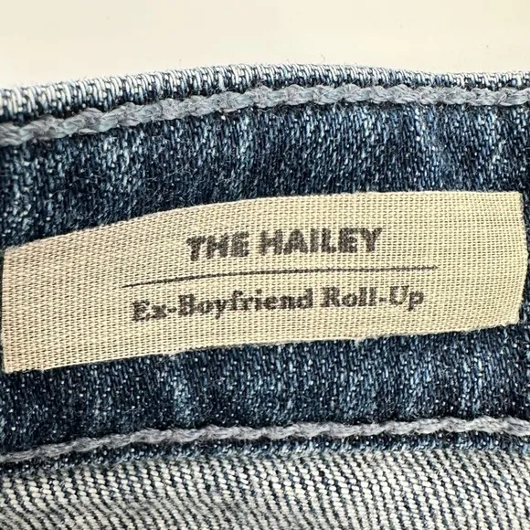 AG Adriano Goldschmied The Hailey Ex-Boyfriend Roll Up Denim Shorts Size 25