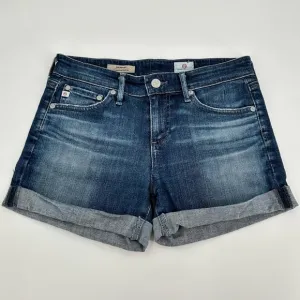 AG Adriano Goldschmied The Hailey Ex-Boyfriend Roll Up Denim Shorts Size 25