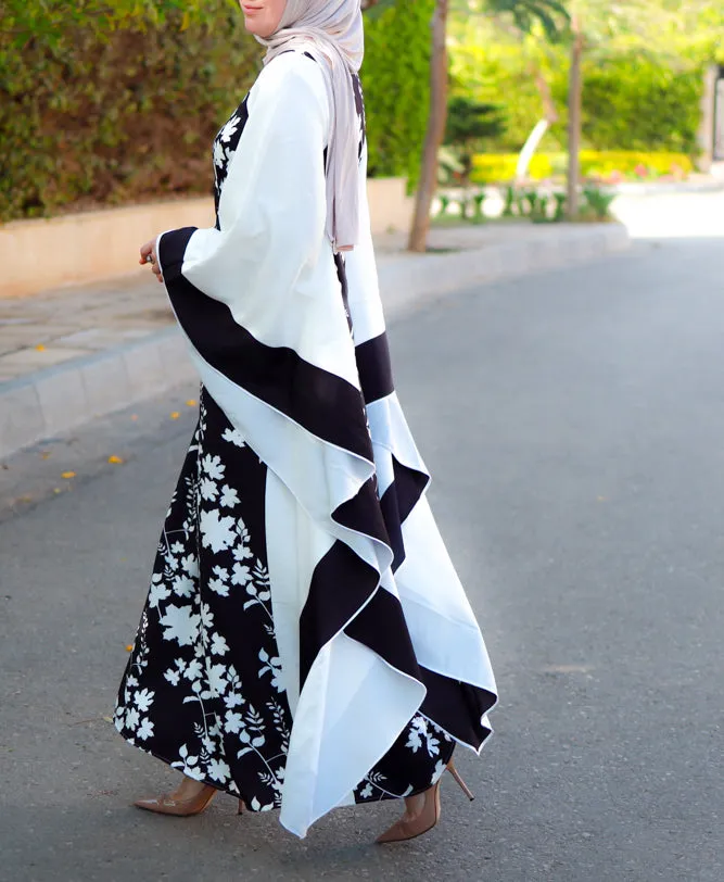 Anastasia contrast batwing kimono extra dramatic sleeves dress maxi length