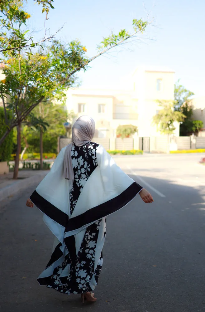 Anastasia contrast batwing kimono extra dramatic sleeves dress maxi length