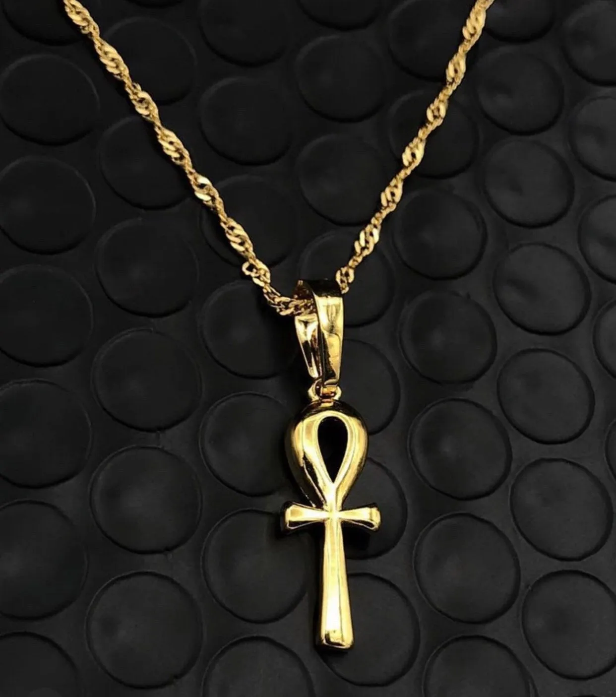 Ankh necklace and africa map necklace 2 piece set