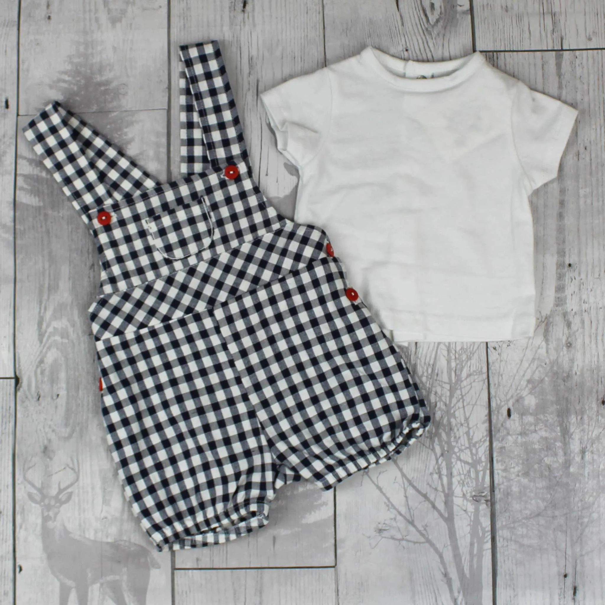 Baby Blue Dungaree / Jam Pants and T Shirt Outfit