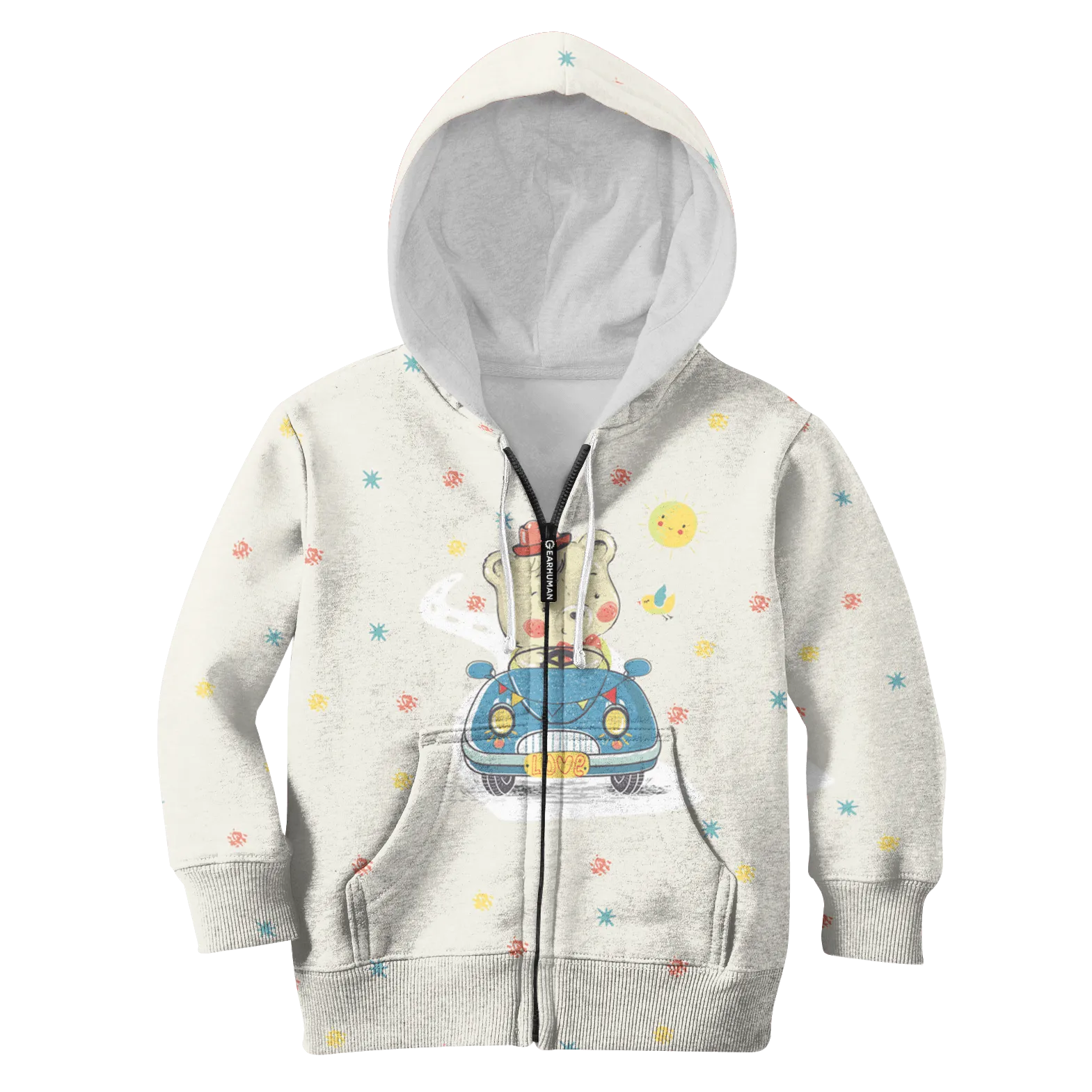 Bear drives car Kid Custom Cosplay Hoodies T-shirt Apparel