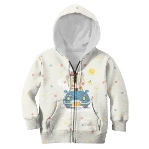Bear drives car Kid Custom Cosplay Hoodies T-shirt Apparel