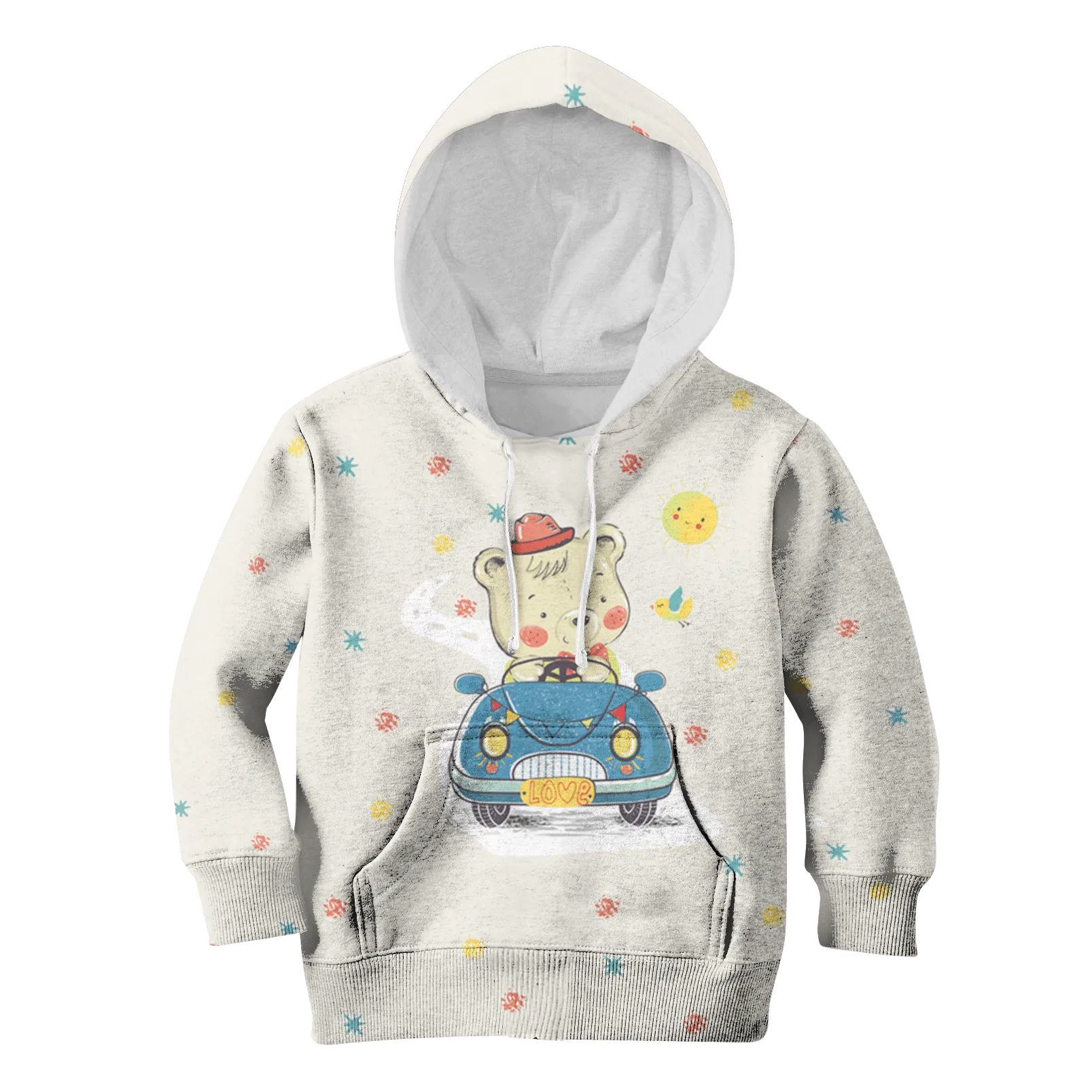 Bear drives car Kid Custom Cosplay Hoodies T-shirt Apparel