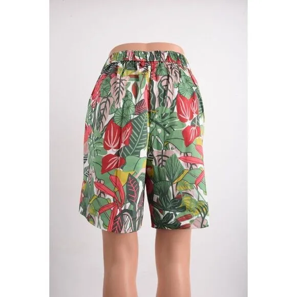 Boden Womens Danby Pull-On Shorts UK 6 US 2 MultiColor Palm Leaf Jungle NWT