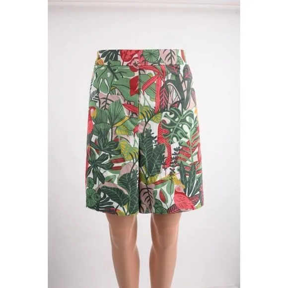 Boden Womens Danby Pull-On Shorts UK 6 US 2 MultiColor Palm Leaf Jungle NWT