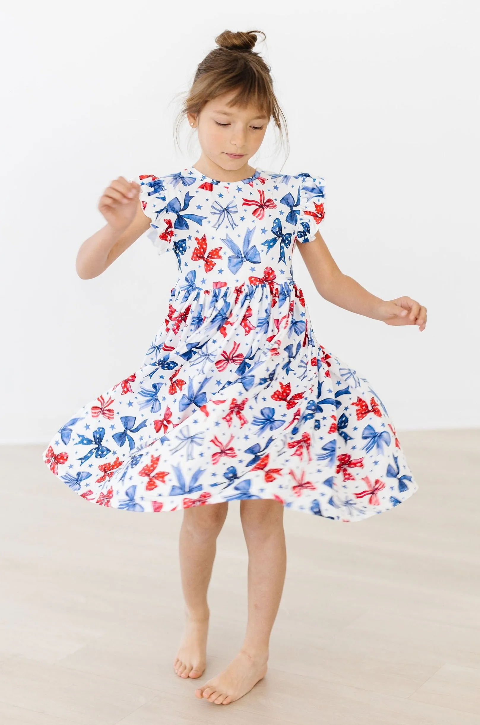 Born to Sparkle Flutter Sleeve Twirl Dress
