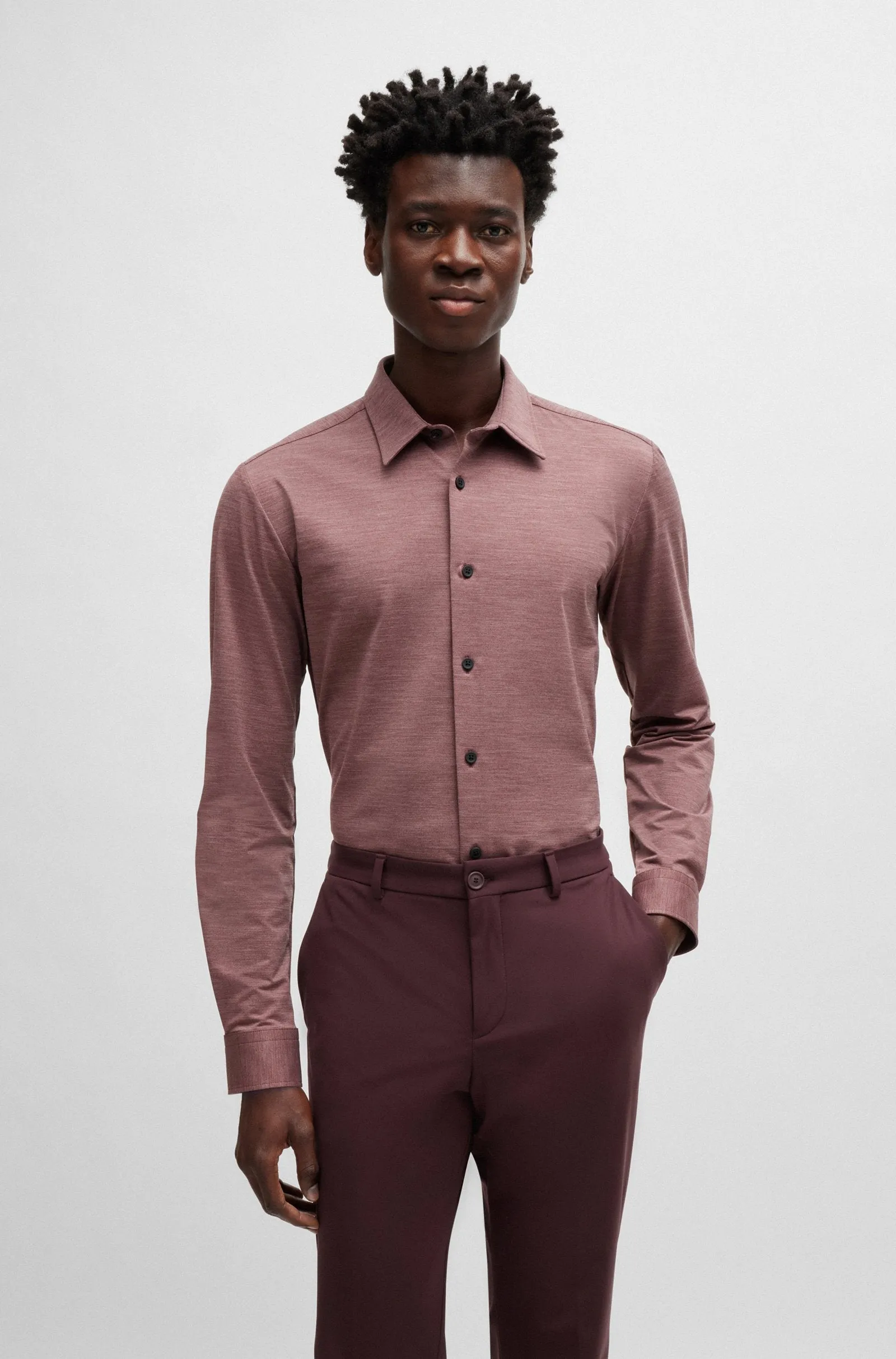 BOSS Formal Shirts Slim Fit in Nylon - P-ROAN-KENT-C1-233 10261755 01-50520133