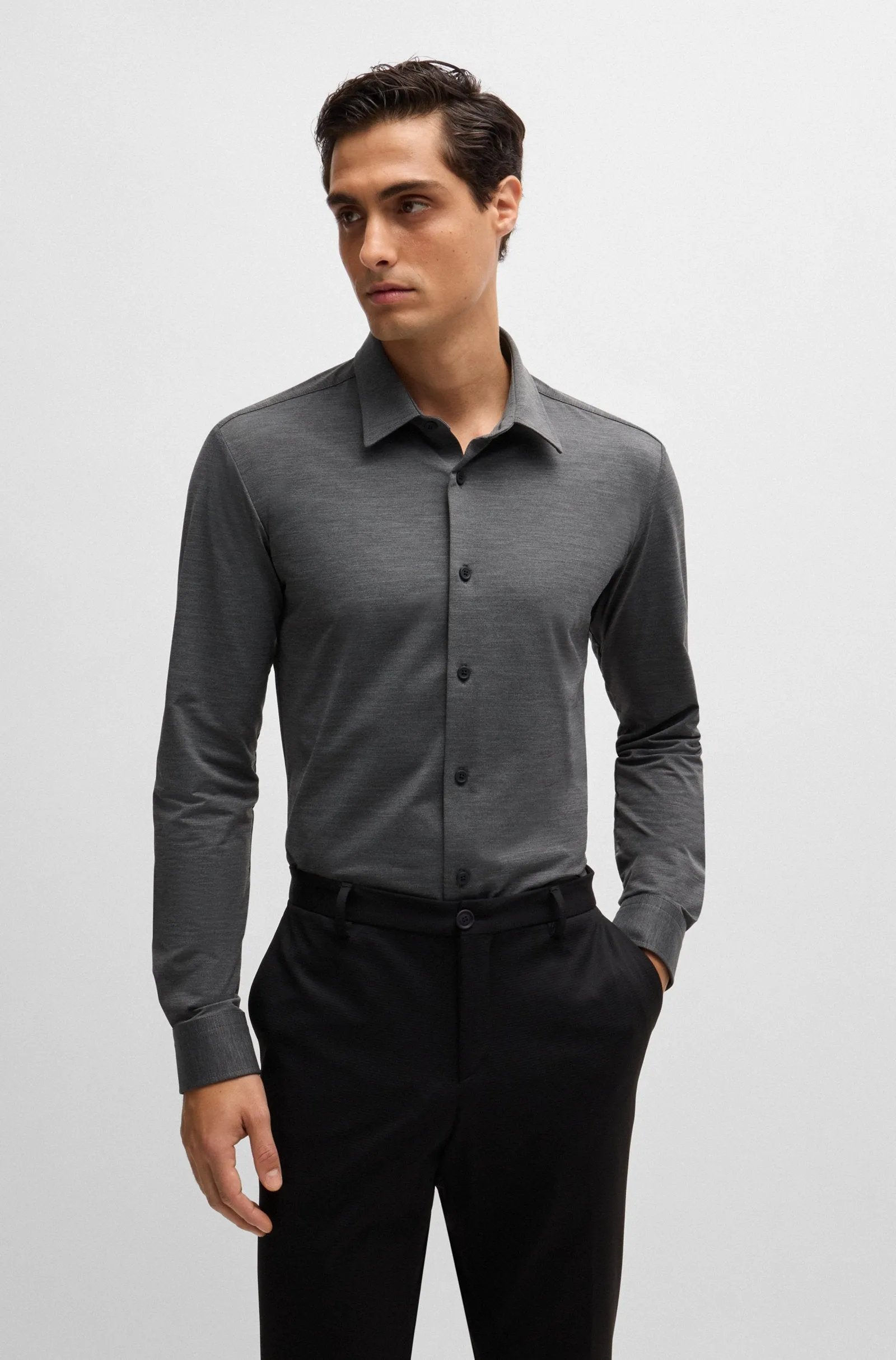 BOSS Formal Shirts Slim Fit in Nylon - P-ROAN-KENT-C1-233 10261755 01-50520133