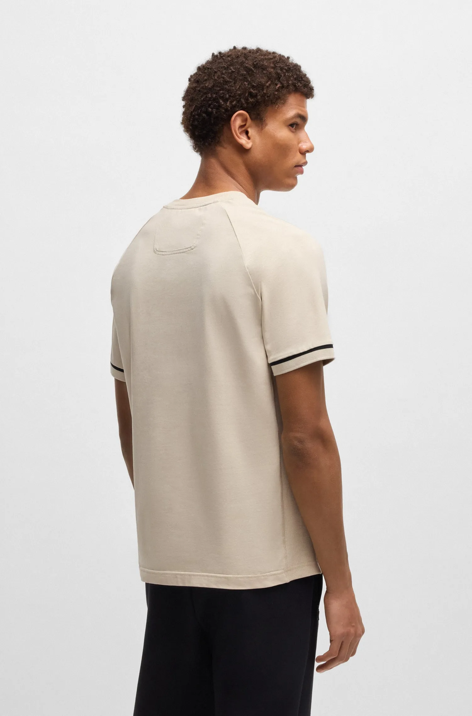BOSS T-Shirts Regular Fit in Cotton Mix - TEE RIB AC 10270236 01-50537846
