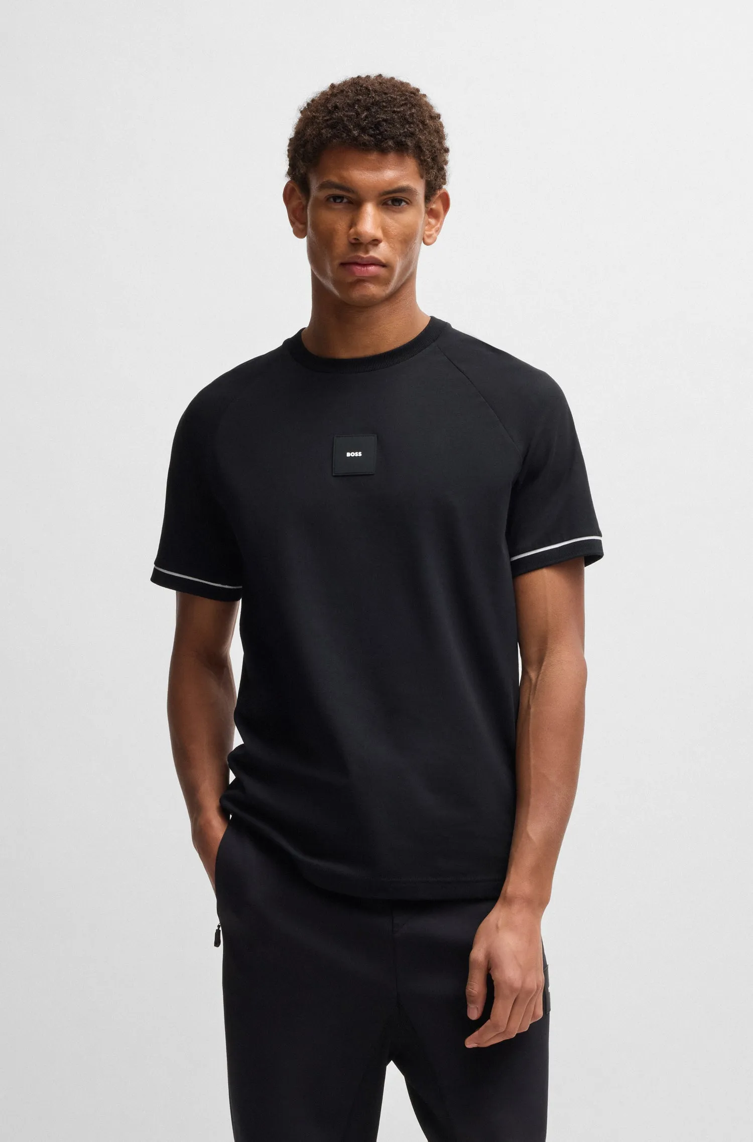 BOSS T-Shirts Regular Fit in Cotton Mix - TEE RIB AC 10270236 01-50537846