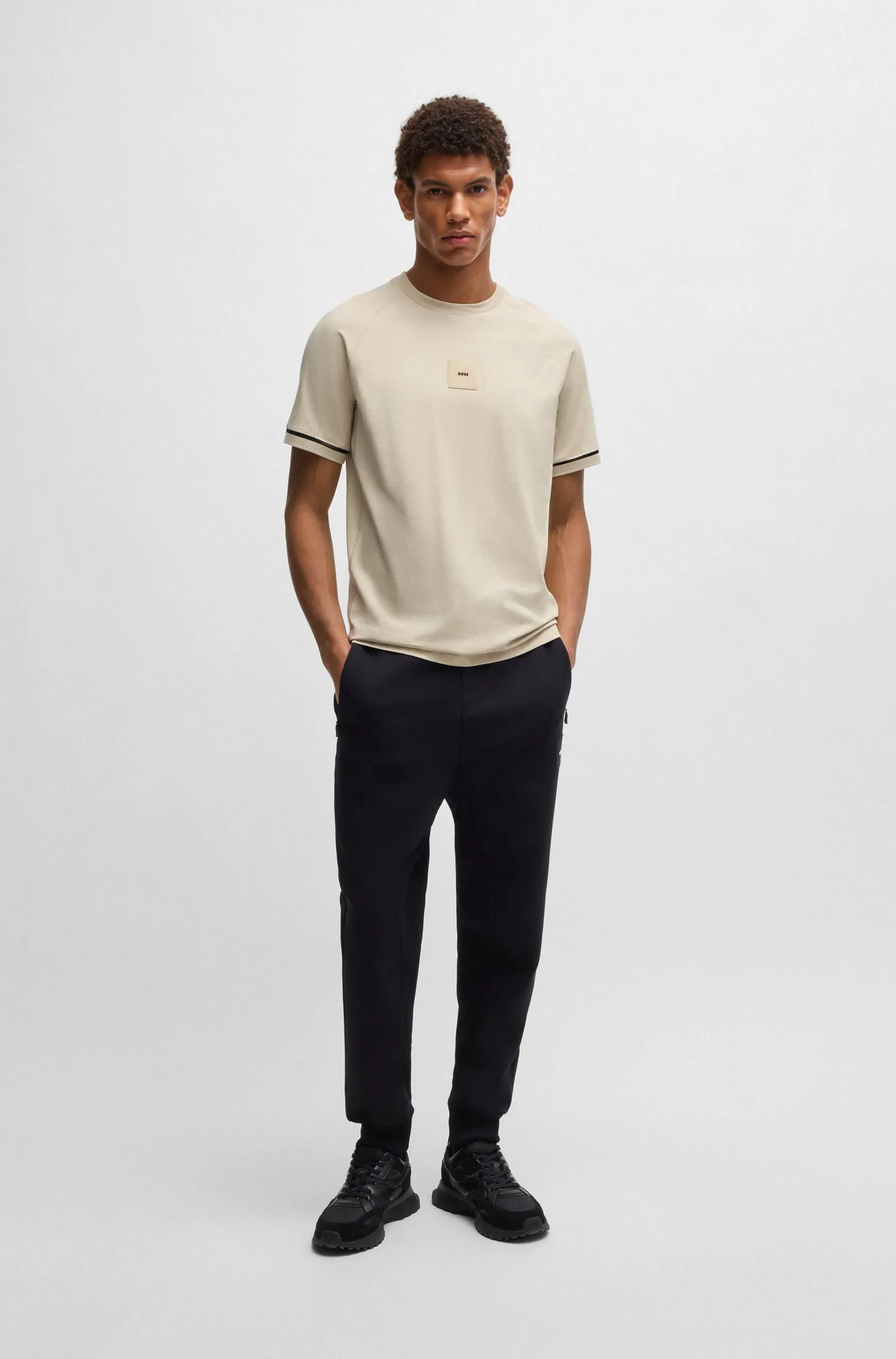 BOSS T-Shirts Regular Fit in Cotton Mix - TEE RIB AC 10270236 01-50537846