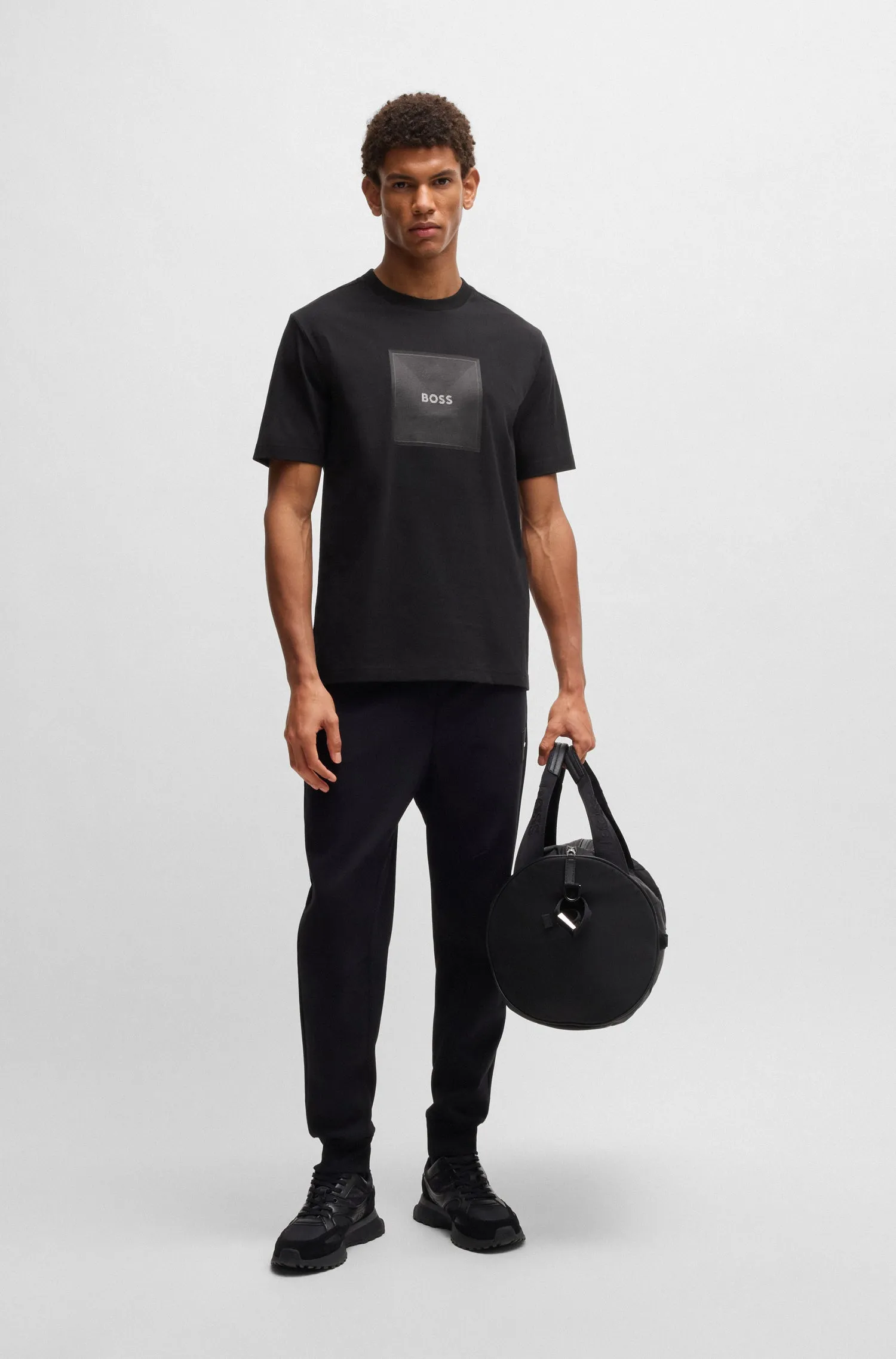 BOSS T-Shirts Regular Fit in Cotton - TEE LOGO RIB 10270342 01-50538096