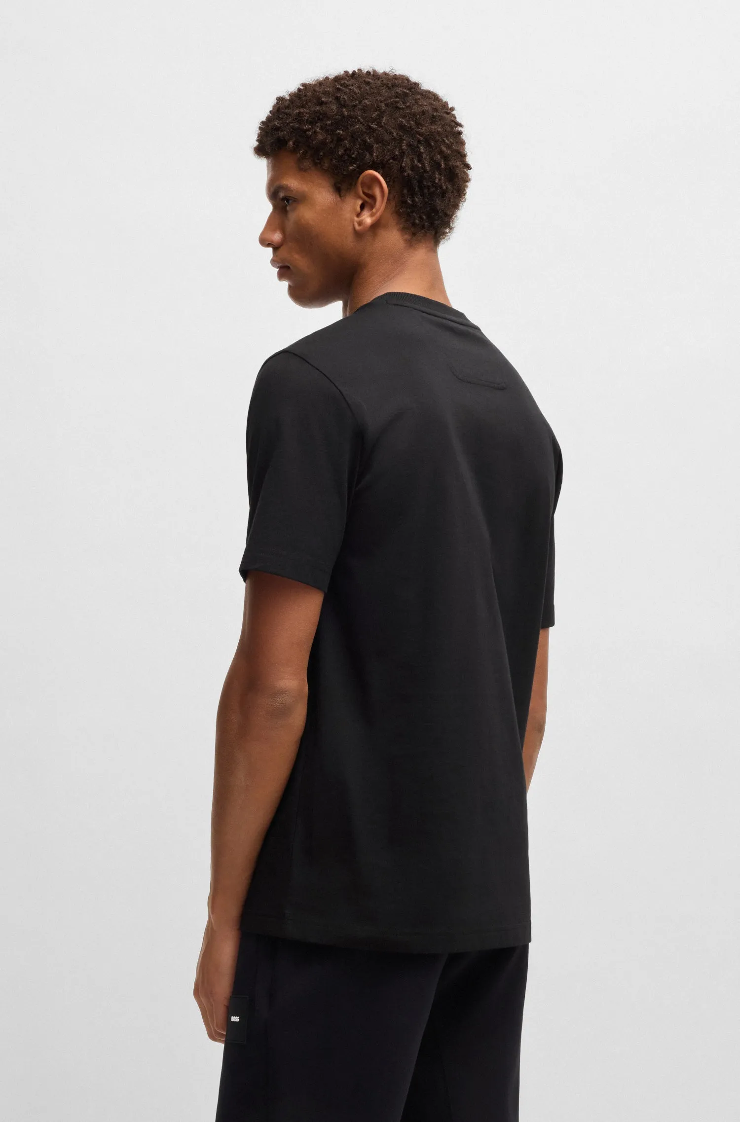 BOSS T-Shirts Regular Fit in Cotton - TEE LOGO RIB 10270342 01-50538096