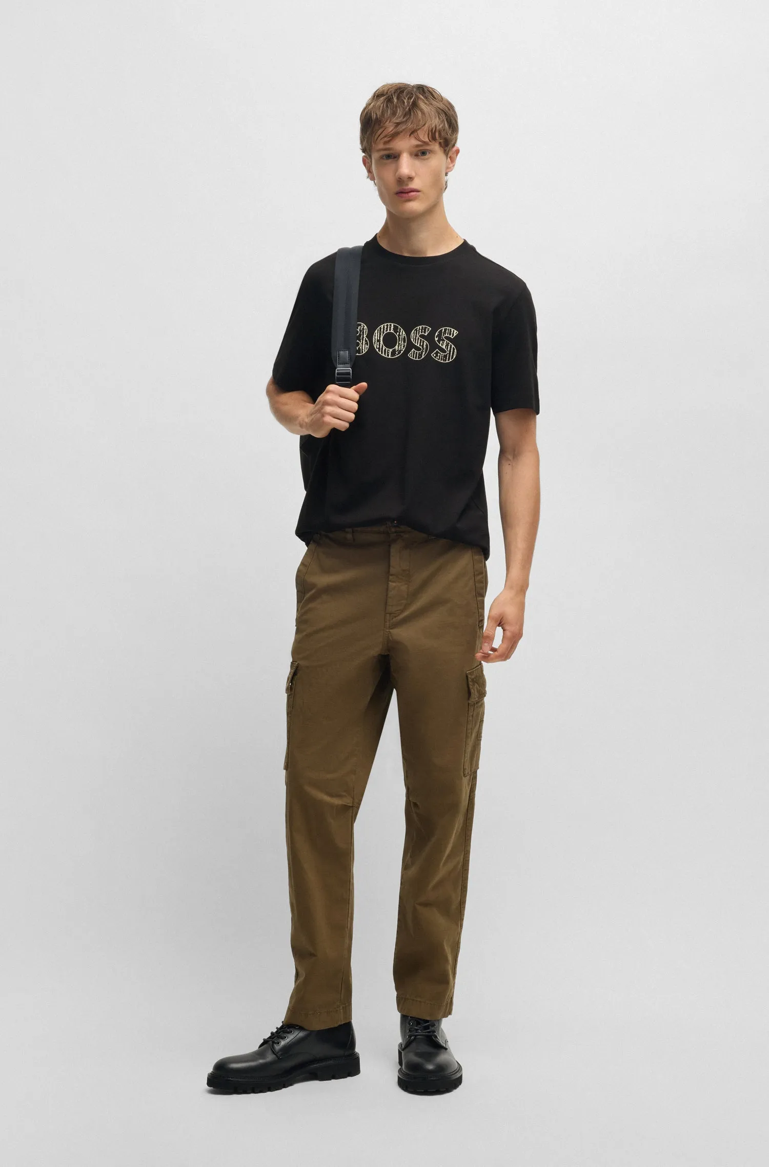 BOSS T-Shirts Regular Fit in Cotton - TE_LOGOTEXTURE 10262528 01-50534923