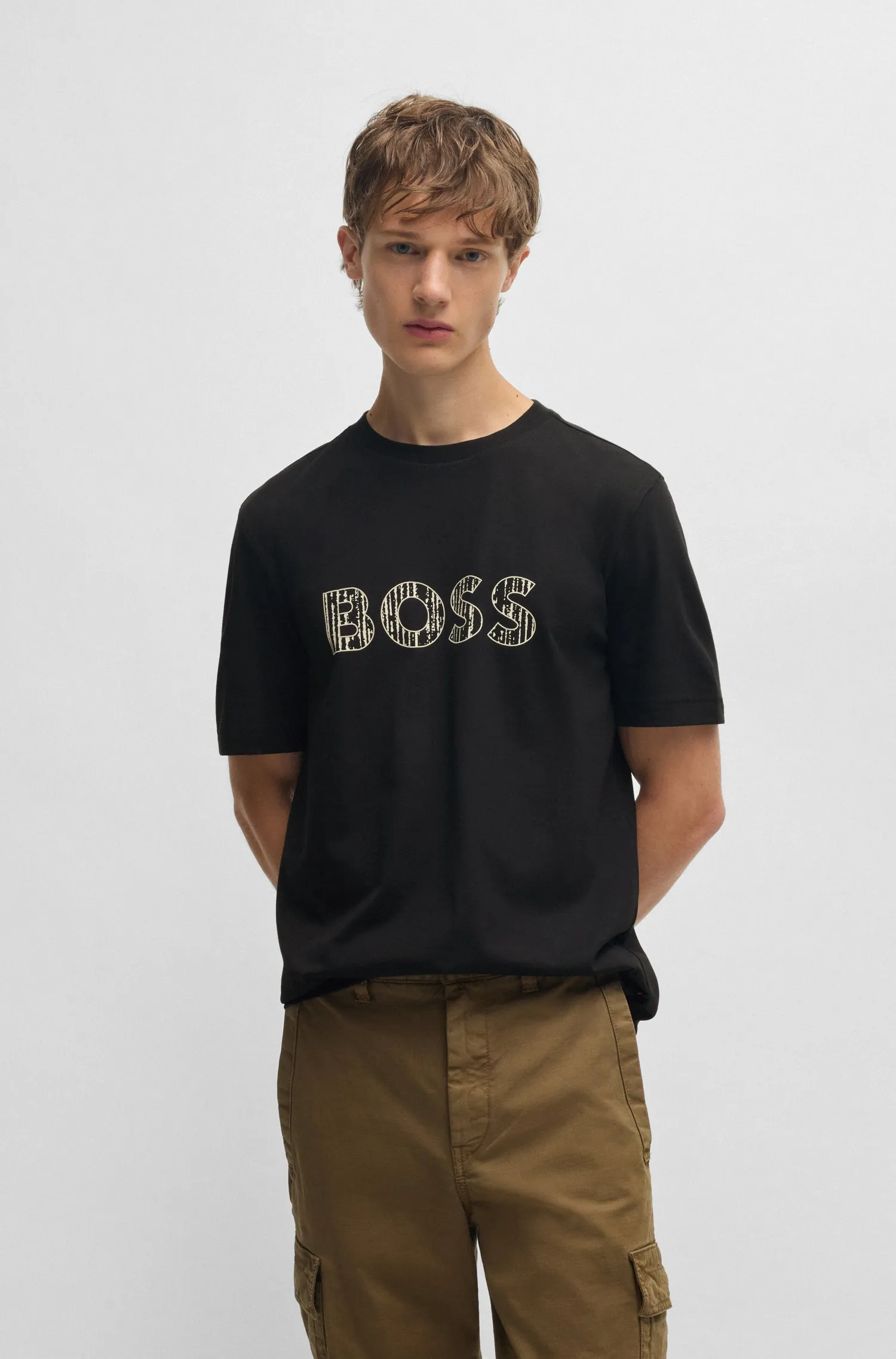 BOSS T-Shirts Regular Fit in Cotton - TE_LOGOTEXTURE 10262528 01-50534923