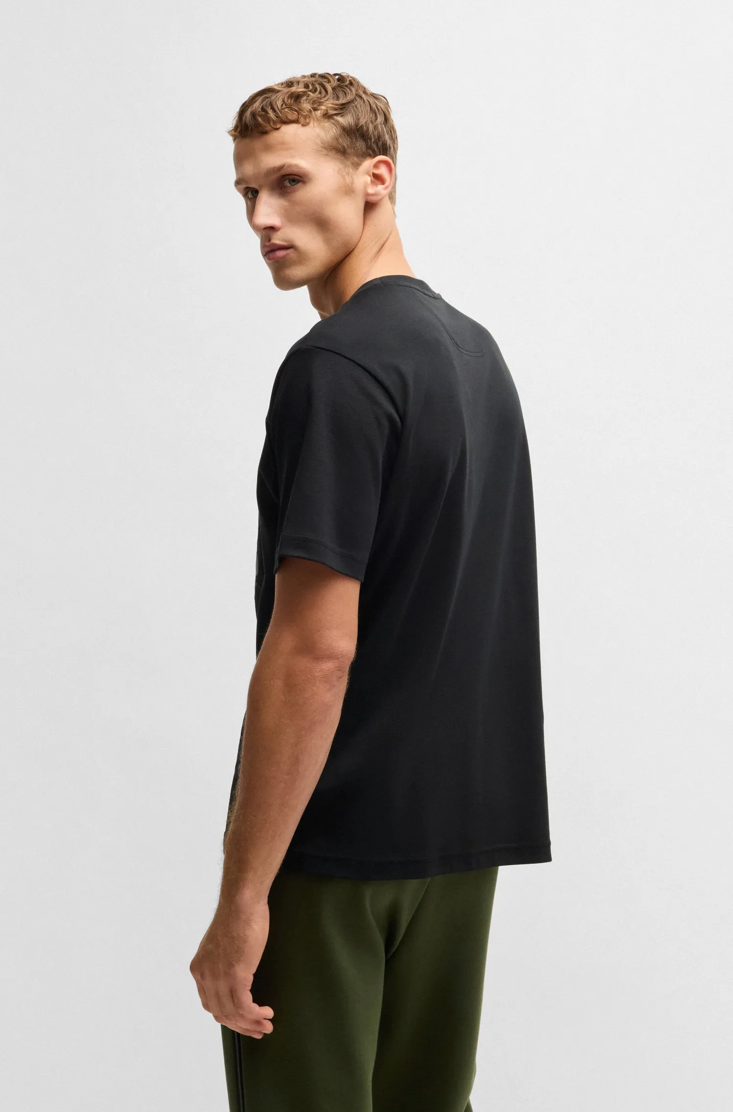 BOSS T-Shirts Relaxed Fit in Cotton - TEE PRINT STRIPED C 10270235 01-50537845