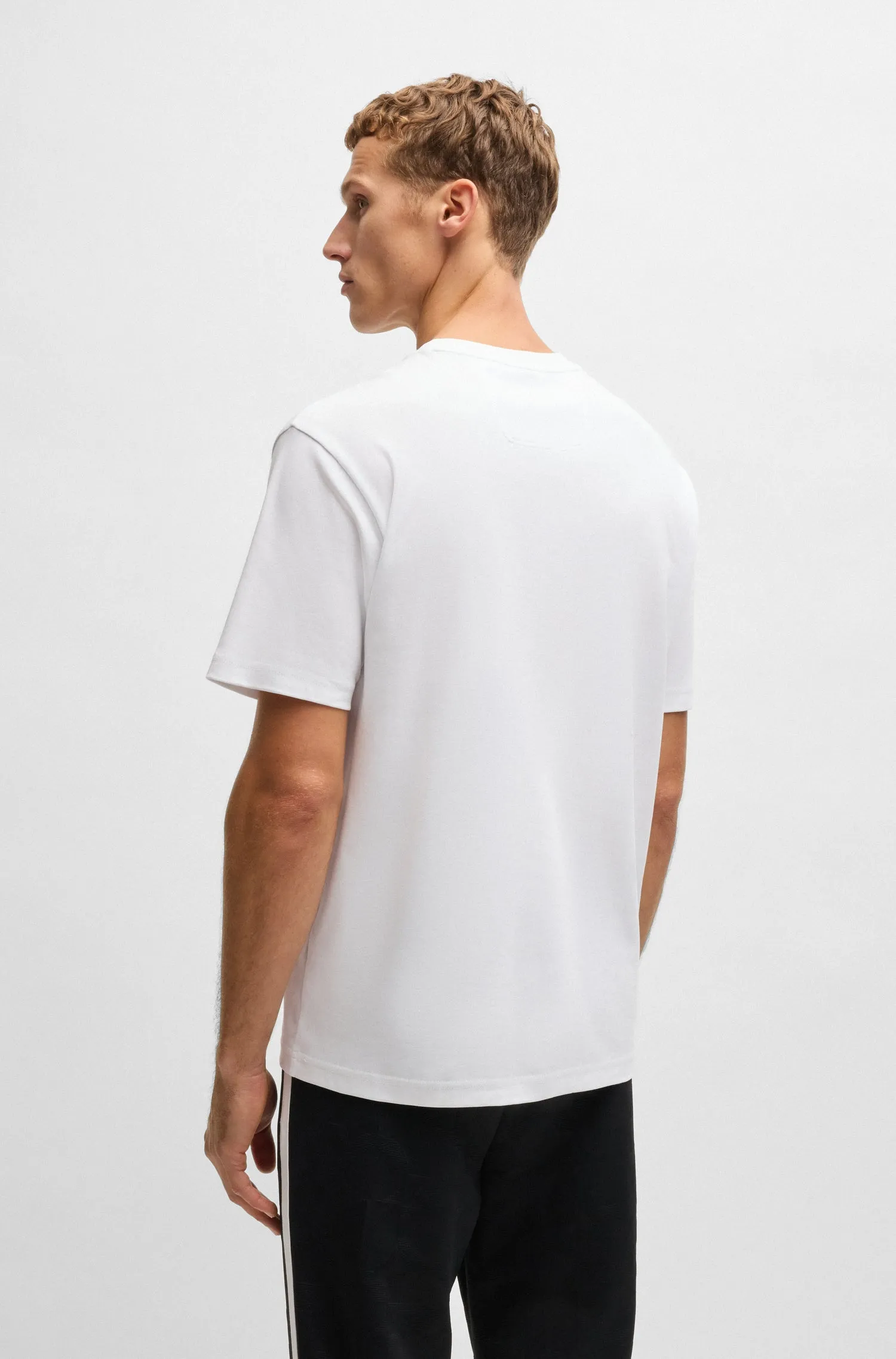 BOSS T-Shirts Relaxed Fit in Cotton - TEE PRINT STRIPED C 10270235 01-50537845