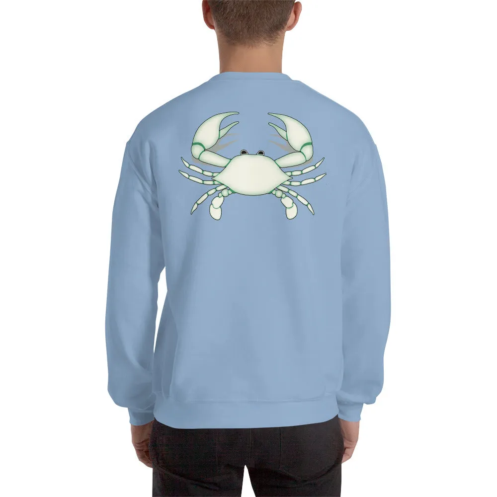 CANCER SWEATSHIRT for Men - Zodiac Symbol Print on Front and White Crab on Back