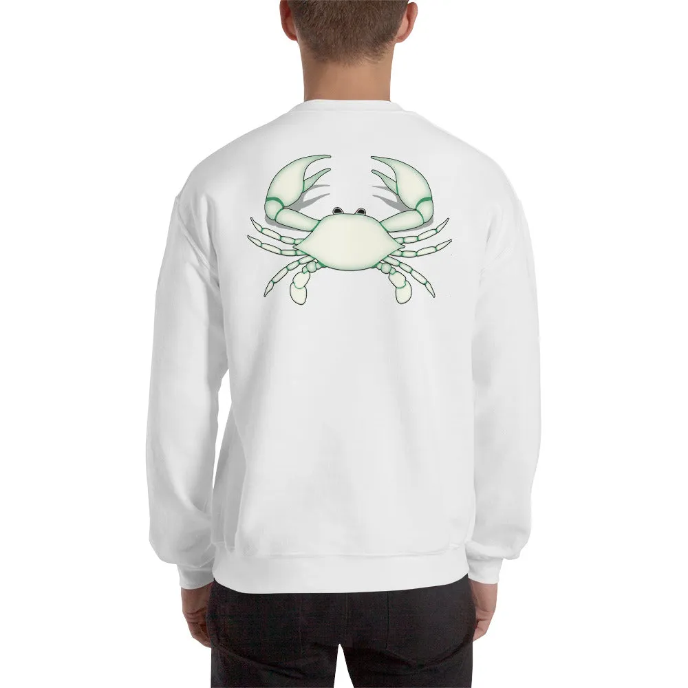 CANCER SWEATSHIRT for Men - Zodiac Symbol Print on Front and White Crab on Back