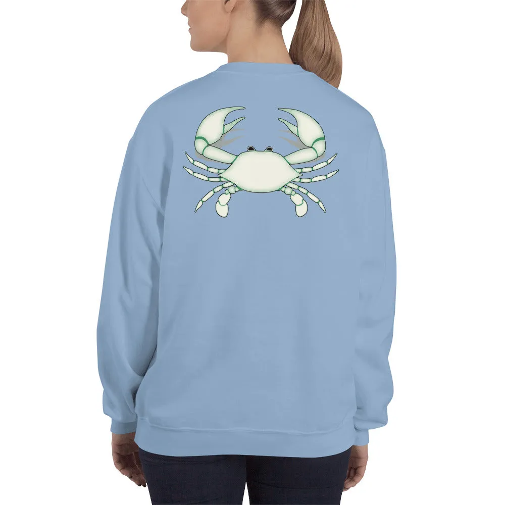CANCER SWEATSHIRT for Women - Zodiac Symbol Print on Front and White Crab on Back