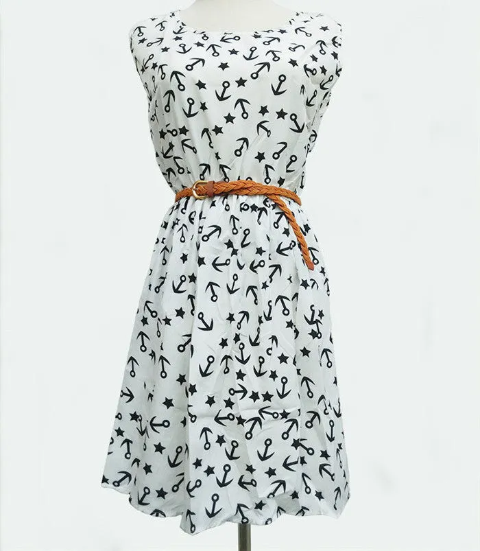 Casual Fashion plus size Work women's party dress   belt Flower prints dresses nz18