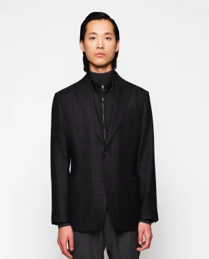 Chaqueta de cuadros azul marino