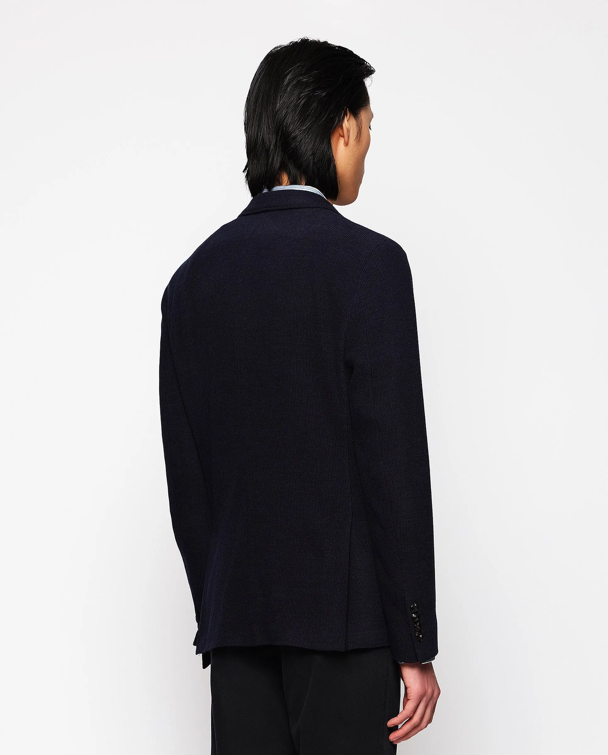 Chaqueta de punto azul marino