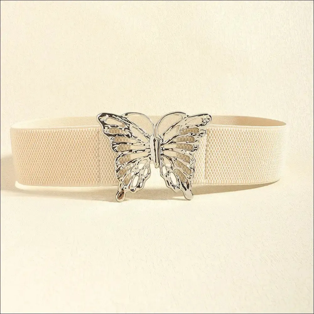 Chic Butterfly Alloy Buckle Elastic Belt