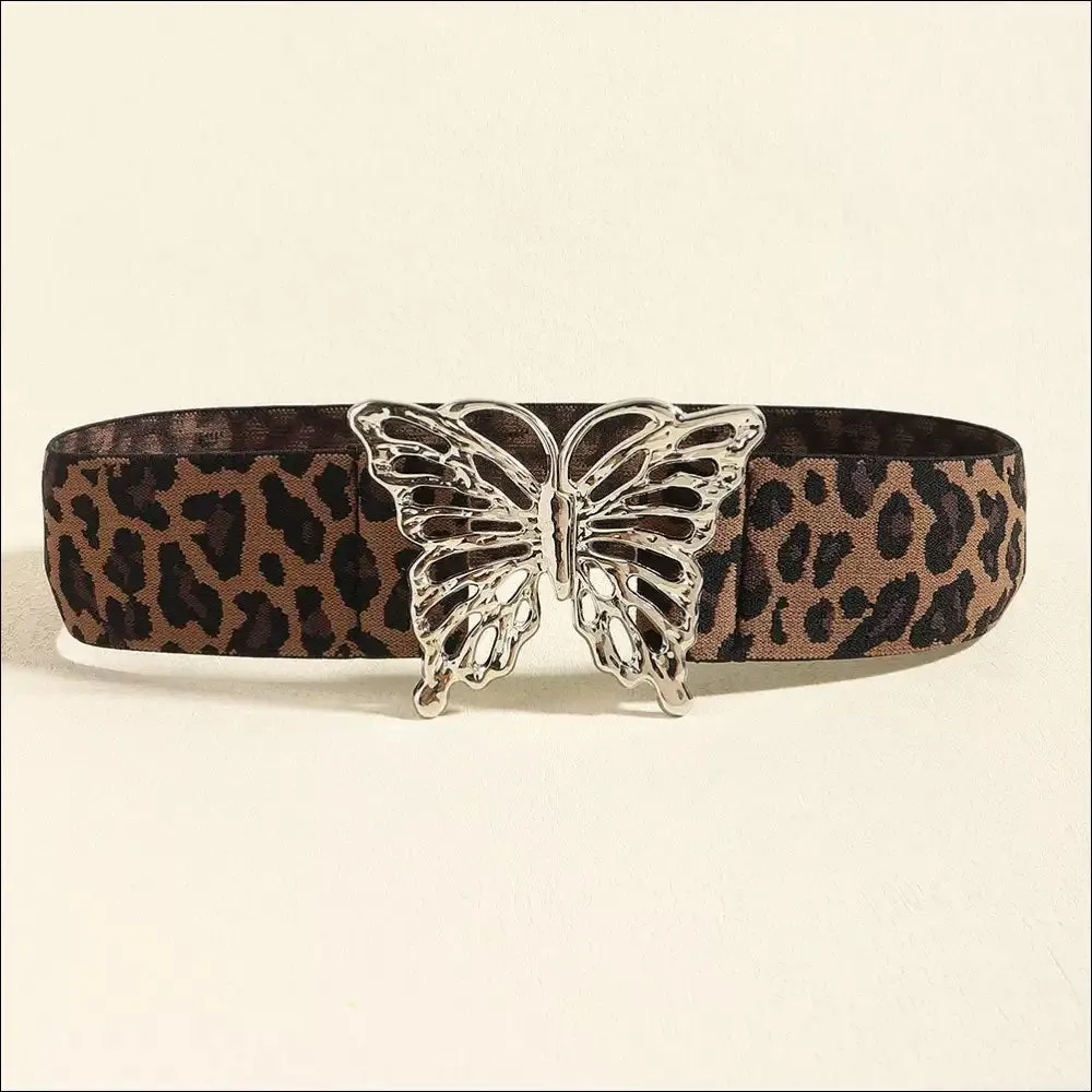 Chic Butterfly Alloy Buckle Elastic Belt