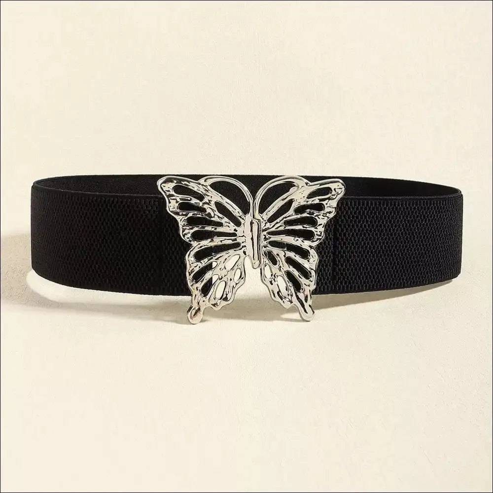 Chic Butterfly Alloy Buckle Elastic Belt