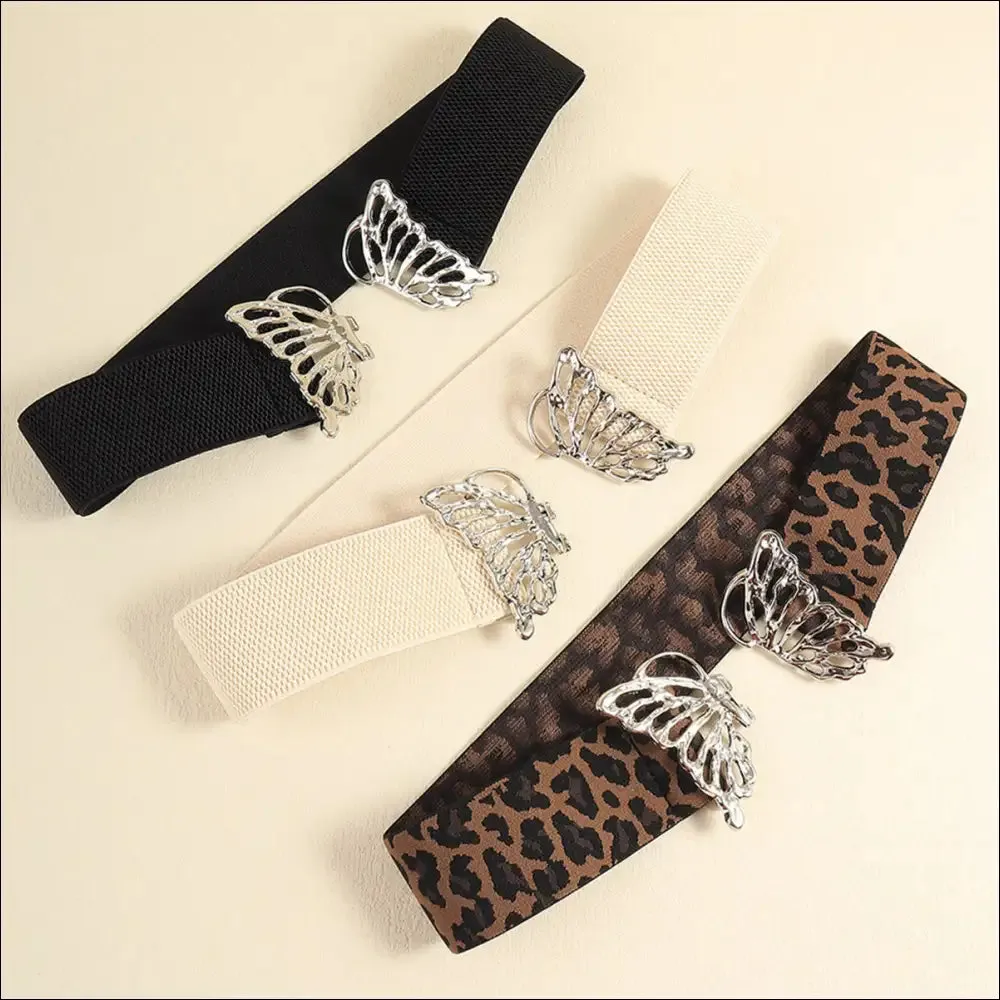 Chic Butterfly Alloy Buckle Elastic Belt
