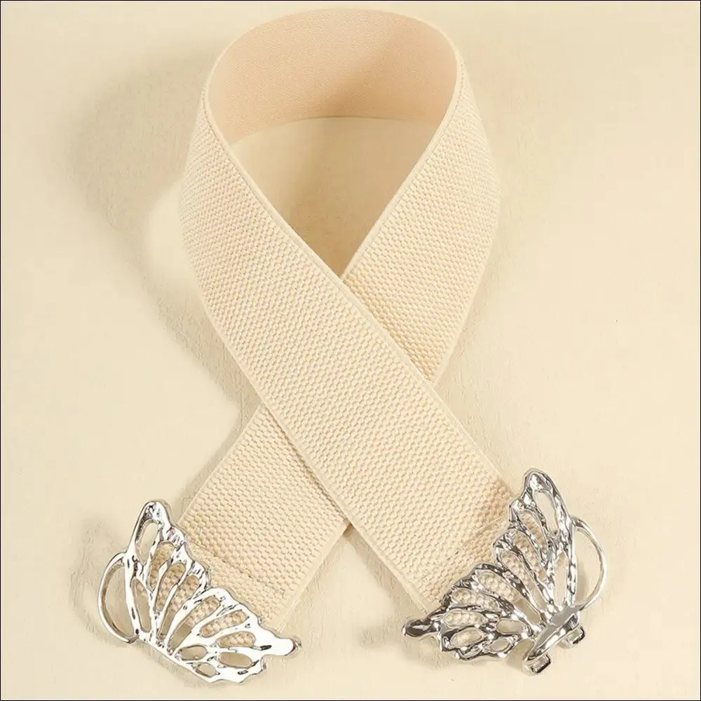 Chic Butterfly Alloy Buckle Elastic Belt